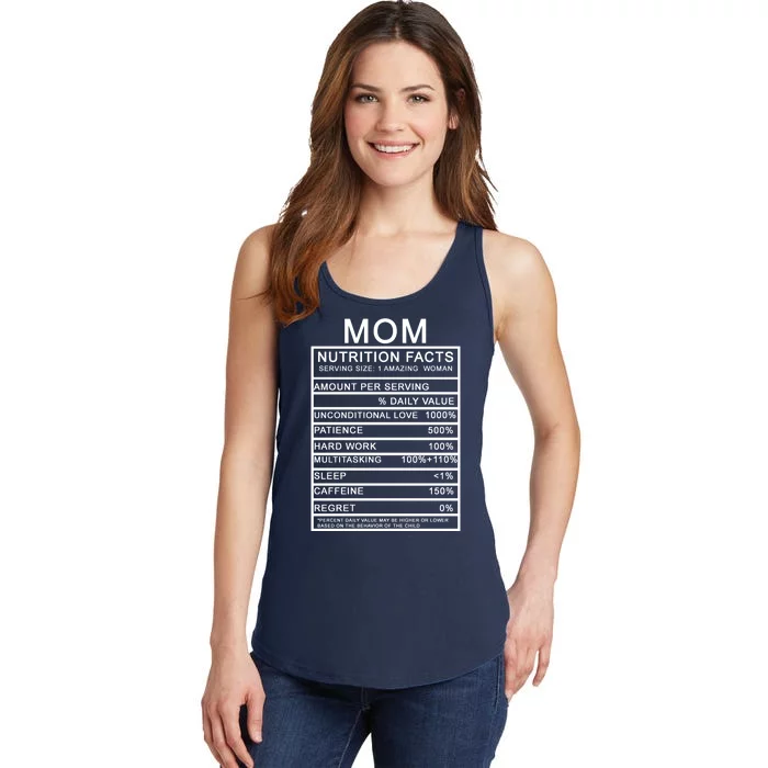 Funny Mom Nutrition Facts Ladies Essential Tank