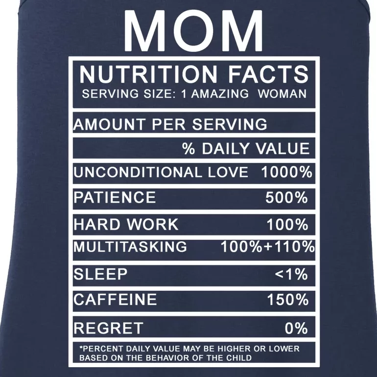 Funny Mom Nutrition Facts Ladies Essential Tank