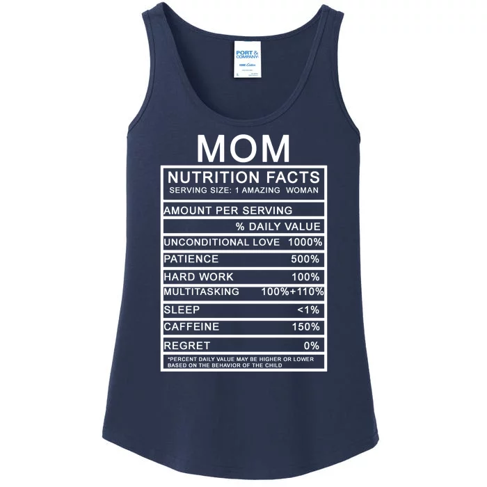 Funny Mom Nutrition Facts Ladies Essential Tank