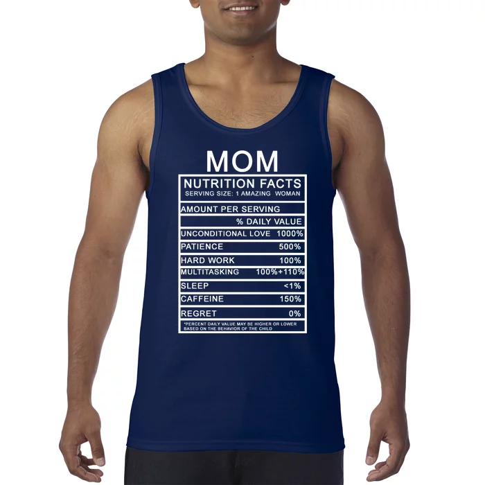 Funny Mom Nutrition Facts Tank Top