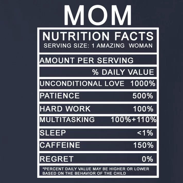 Funny Mom Nutrition Facts Toddler Long Sleeve Shirt