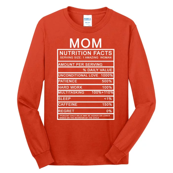 Funny Mom Nutrition Facts Tall Long Sleeve T-Shirt