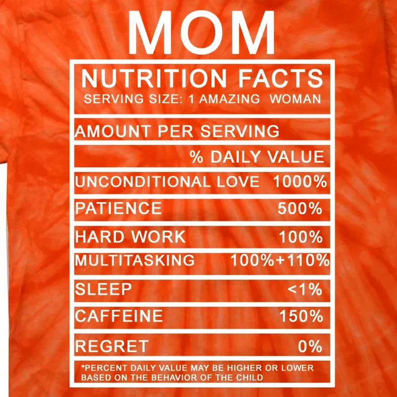 Funny Mom Nutrition Facts Tie-Dye T-Shirt