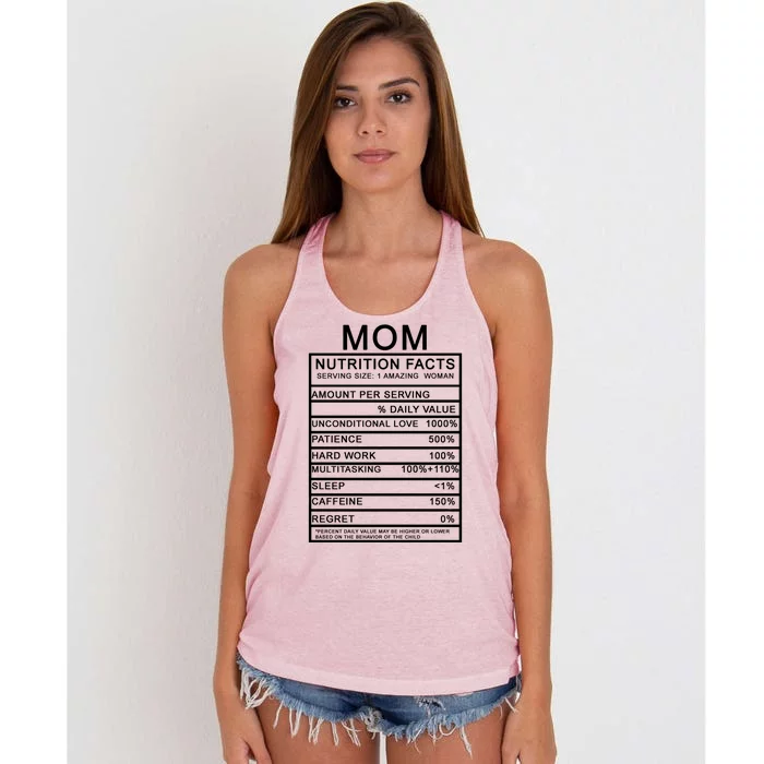 Funny Mom Nutrition Facts Women's Knotted Racerback Tank