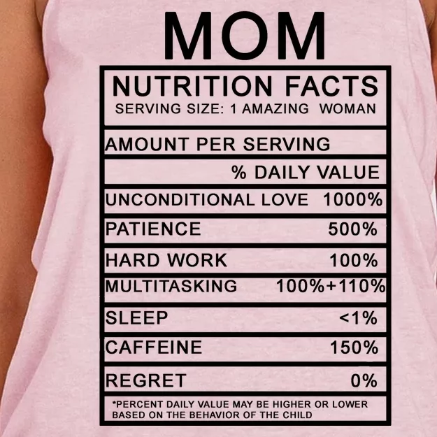 Funny Mom Nutrition Facts Women's Knotted Racerback Tank