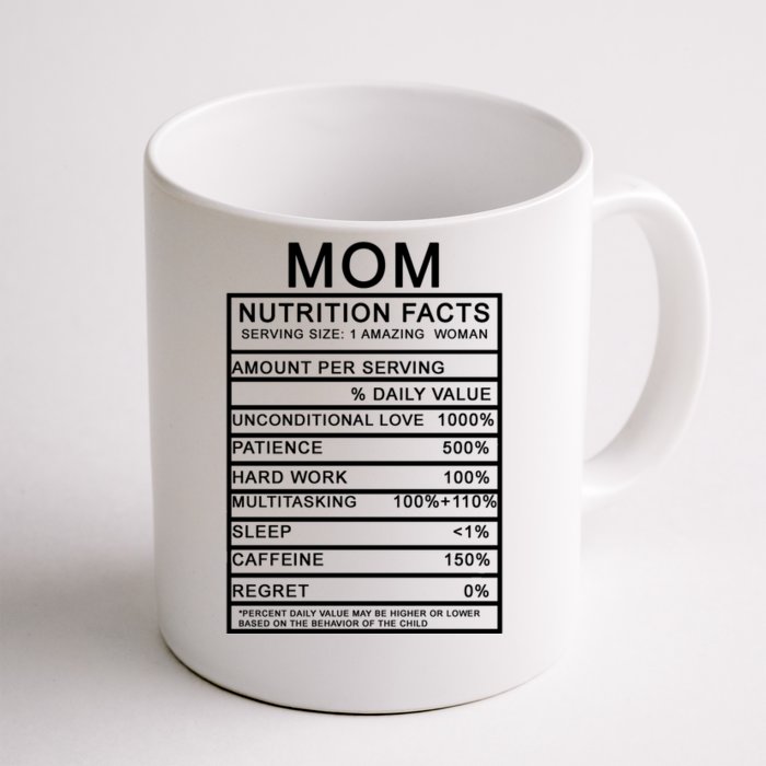 Funny Mom Nutrition Facts Front & Back Coffee Mug