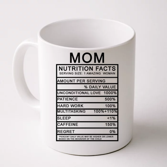 Funny Mom Nutrition Facts Front & Back Coffee Mug