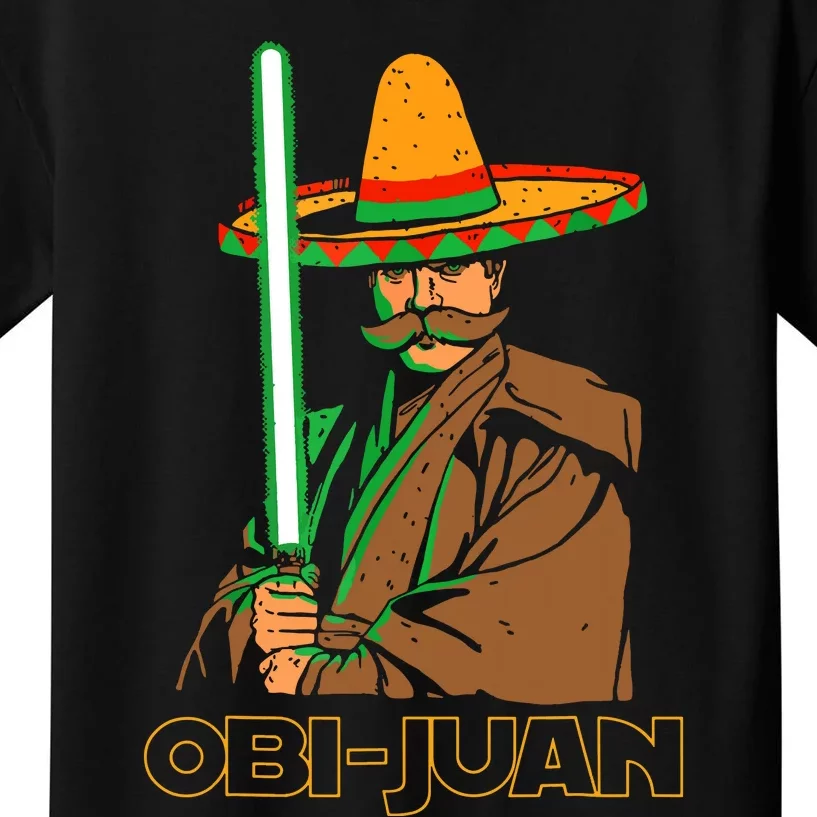 Funny Mexican Obi Juan Movie Parody Nerd Cinco De Mayo Gift Kids T-Shirt