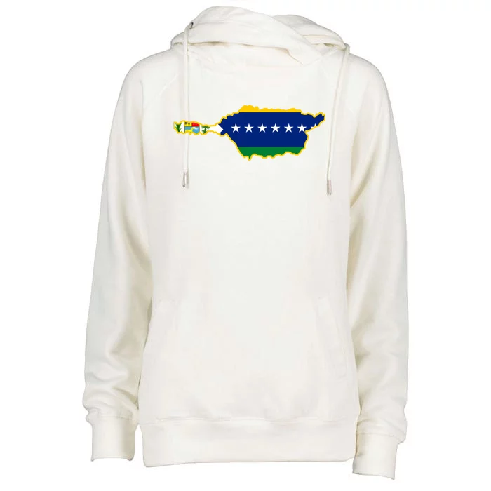 Flag Map Of Apure State Of Venezuela Gift Womens Funnel Neck Pullover Hood