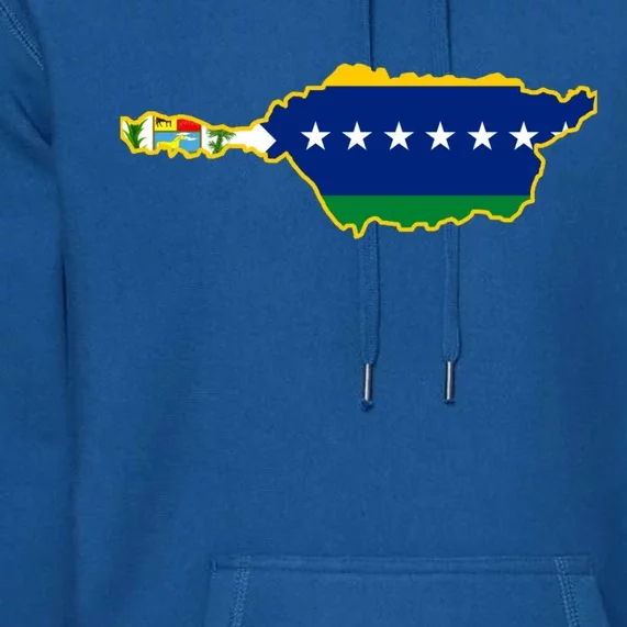 Flag Map Of Apure State Of Venezuela Gift Premium Hoodie