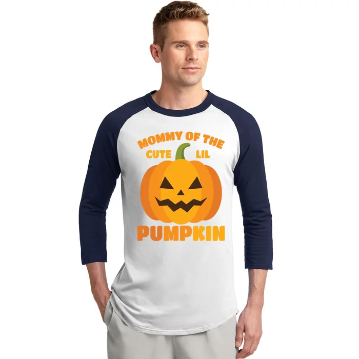 Funny Mommy Of The Cute Lil Pumpkin Halloween Gift Baseball Sleeve Shirt