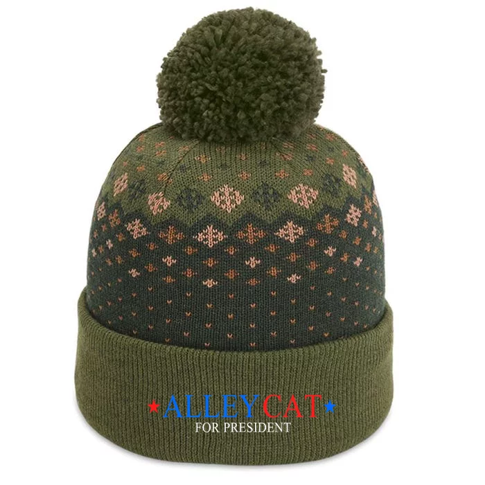 Funny Morals Of An Alley Cat For President 2024 Gift The Baniff Cuffed Pom Beanie