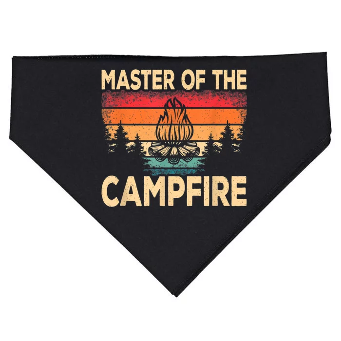 Funny Master Of The Campfire Camper Outdoorlife Camping USA-Made Doggie Bandana