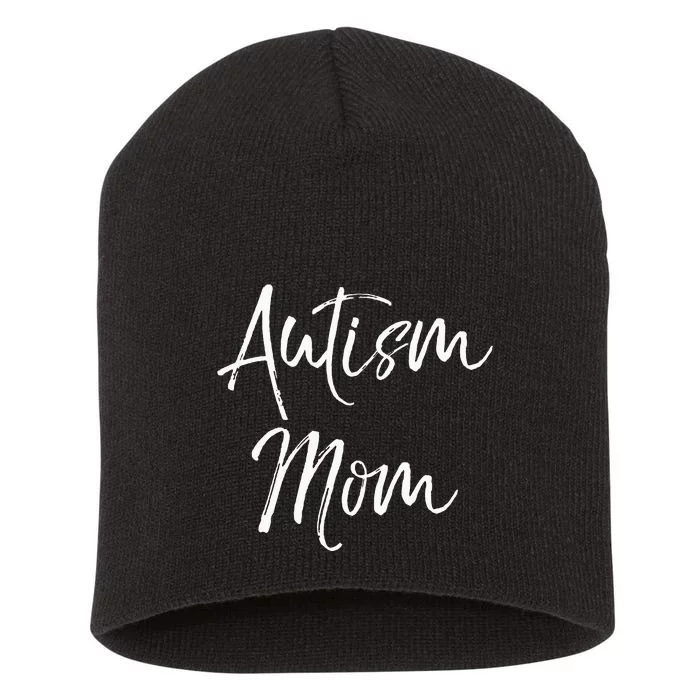 funny Mom of Boys Autism Gift Idea for Mother's Day Short Acrylic Beanie