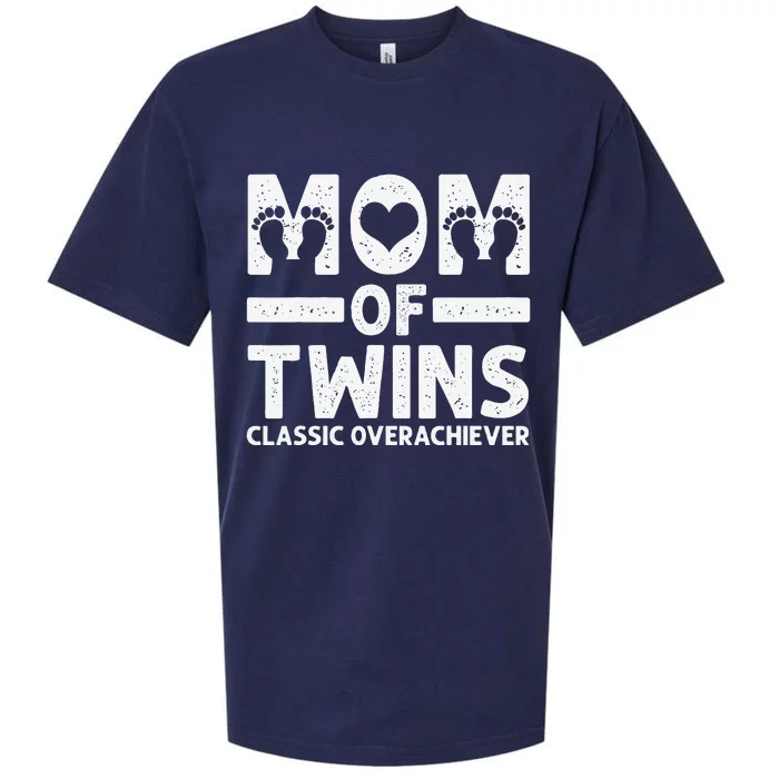 Funny Mom Of Twins Classic Overachiever Cool Twin Mom Gift Sueded Cloud Jersey T-Shirt