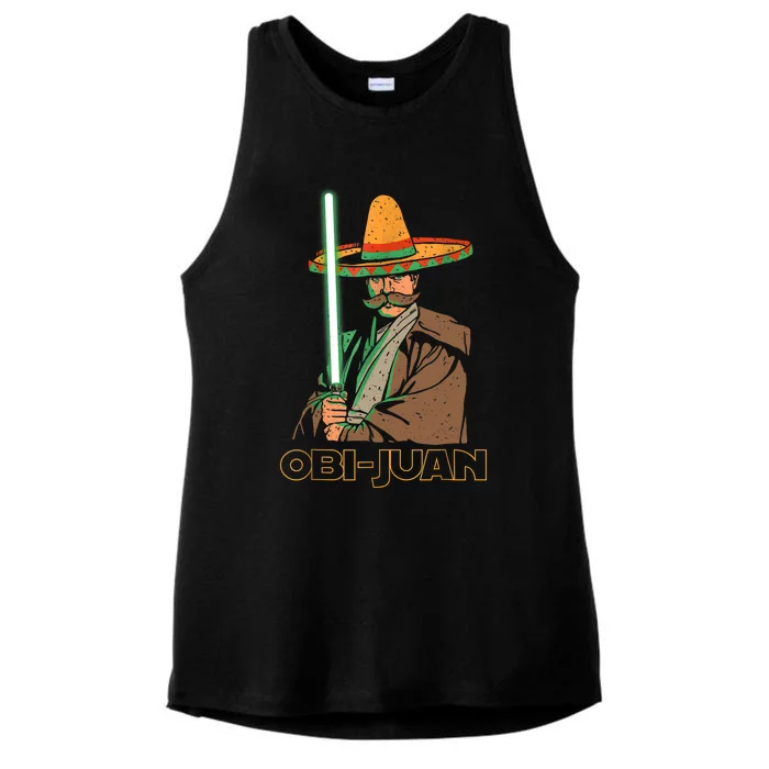 Funny Mexican Obi Juan Movie Parody Nerd Cinco De Mayo Gift Ladies Tri-Blend Wicking Tank