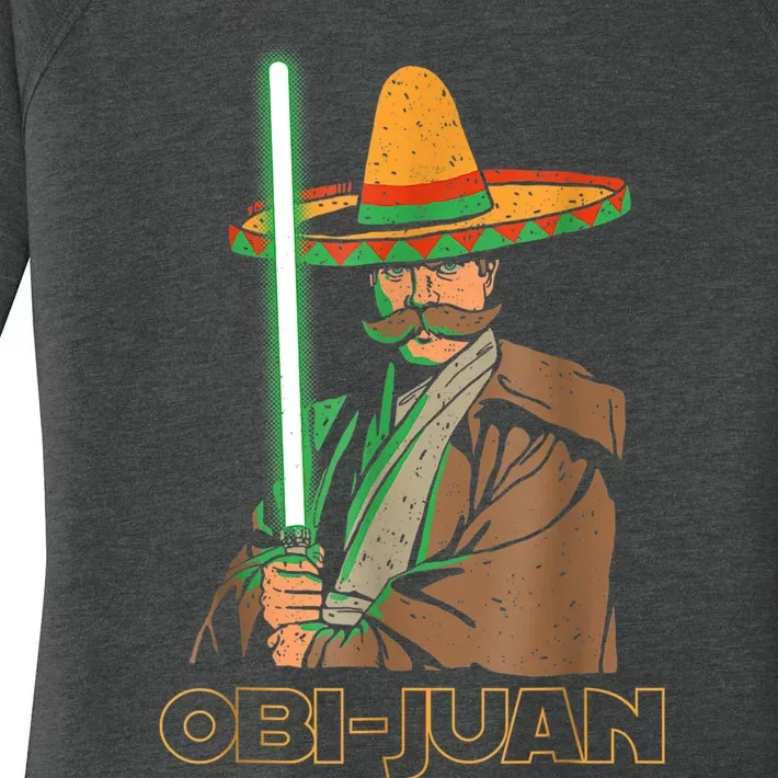 Funny Mexican Obi Juan Movie Parody Nerd Cinco De Mayo Gift Women's Perfect Tri Tunic Long Sleeve Shirt