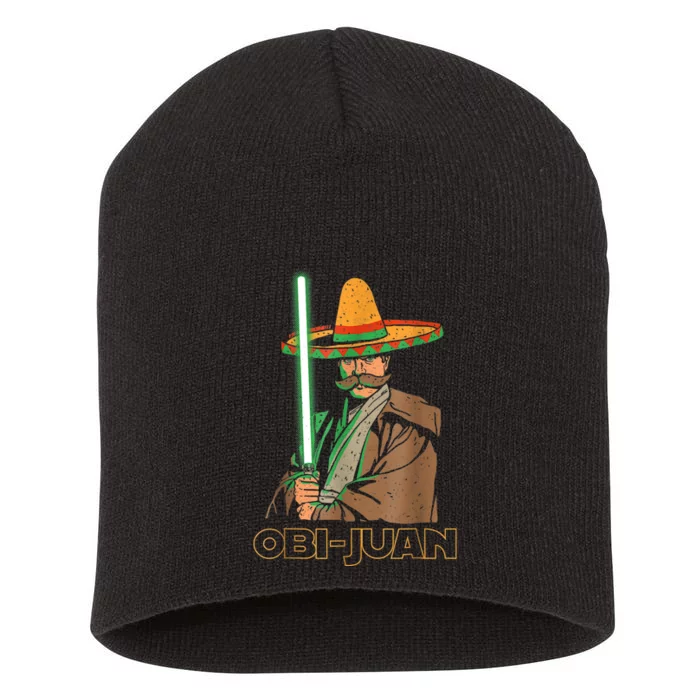 Funny Mexican Obi Juan Movie Parody Nerd Cinco De Mayo Gift Short Acrylic Beanie