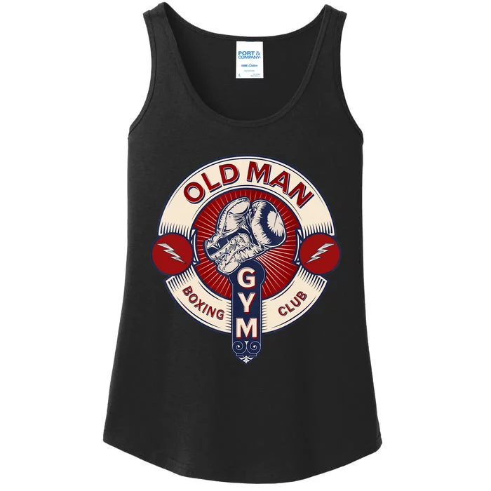 Funny MMA Old Man Boxing Club Combat Sports Ladies Essential Tank