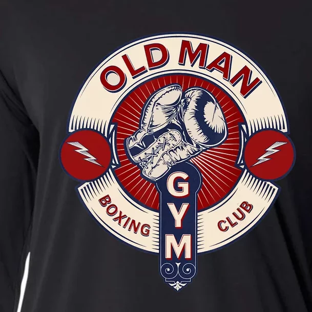 Funny MMA Old Man Boxing Club Combat Sports Cooling Performance Long Sleeve Crew