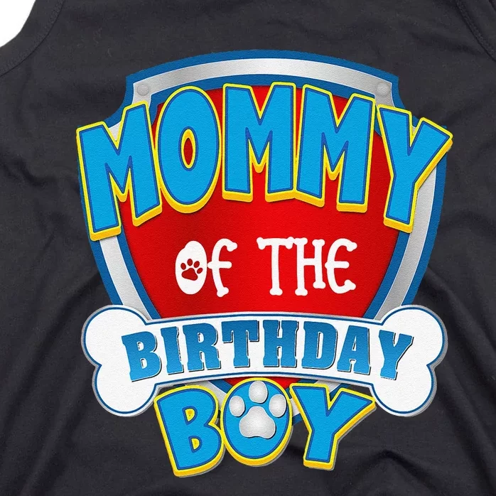 Funny Mommy Of The Birthday Boy Dog Paw Family Matching Gift Tank Top