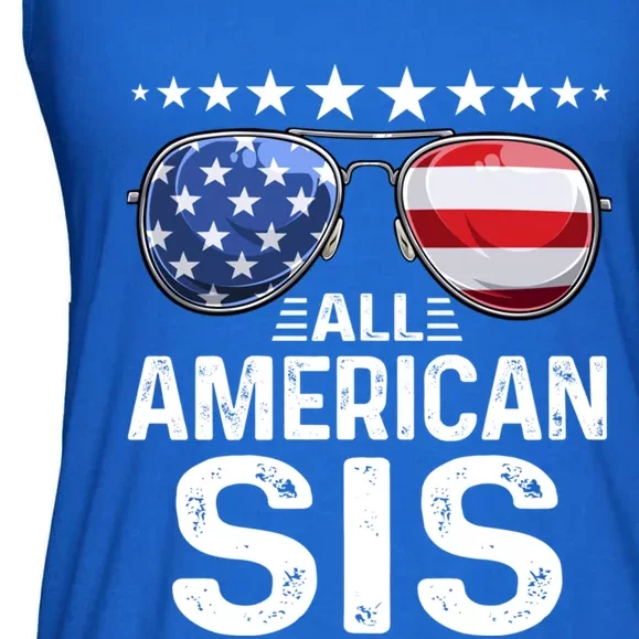 Family Matching Outfit All American Sis 4th Of July Usa Gift Ladies Essential Flowy Tank