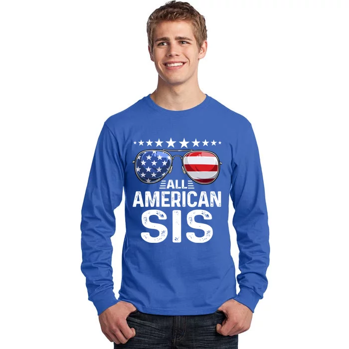 Family Matching Outfit All American Sis 4th Of July Usa Gift Tall Long Sleeve T-Shirt