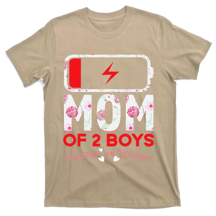 Funny Mom Of 2 From Son Mothers Day Birthday T-Shirt