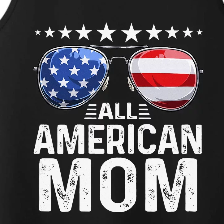 Family Matching Outfit All American Mom 4th of July USA Performance Tank