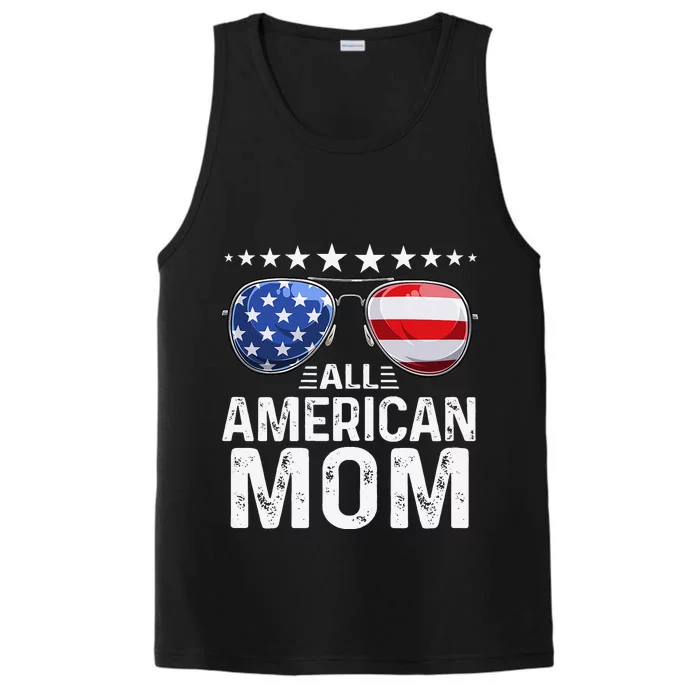 Family Matching Outfit All American Mom 4th of July USA Performance Tank