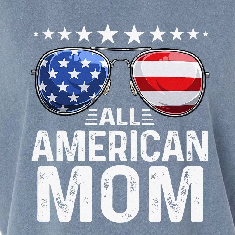 Family Matching Outfit All American Mom 4th of July USA Garment-Dyed Women's Muscle Tee