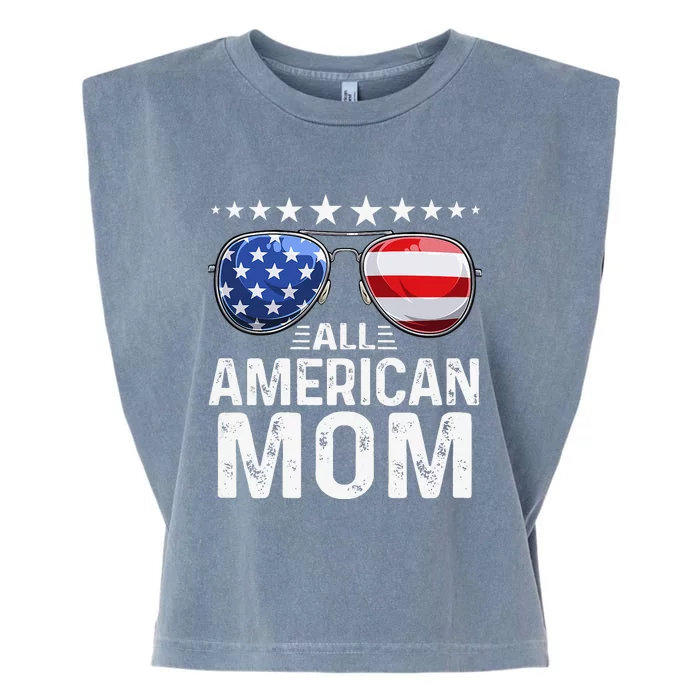 Family Matching Outfit All American Mom 4th of July USA Garment-Dyed Women's Muscle Tee