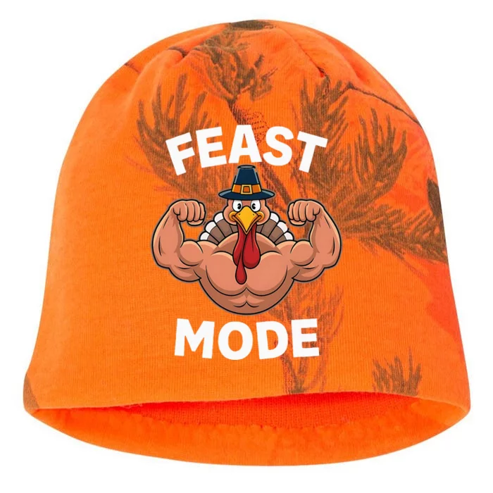 Feast Mode On Turkey Muscle Thanksgiving Kati - Camo Knit Beanie