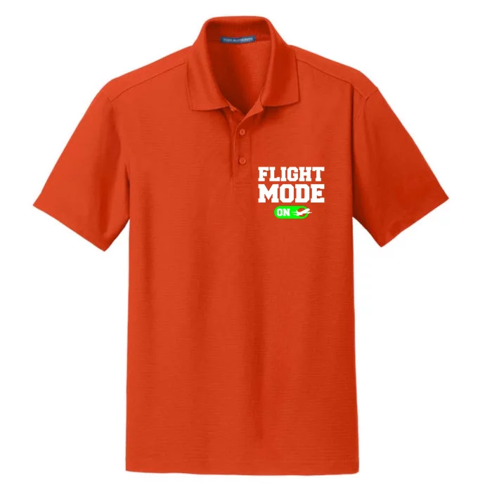 Flight Mode On Aviation Aviator Pilot Gift Dry Zone Grid Performance Polo