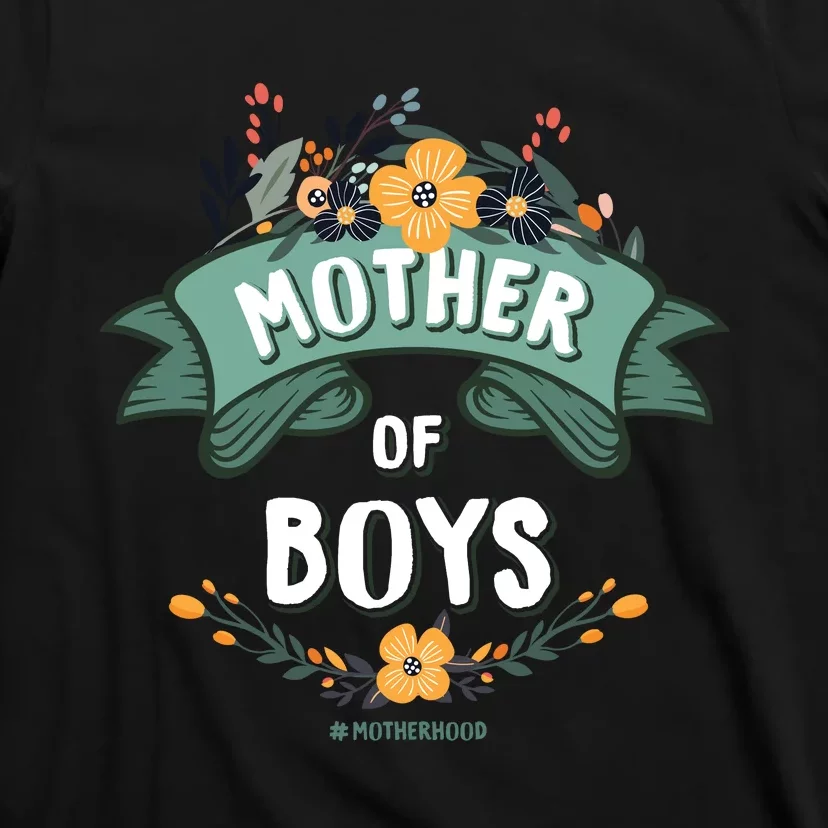 Floral Mother Of Boys Baby Shower T-Shirt