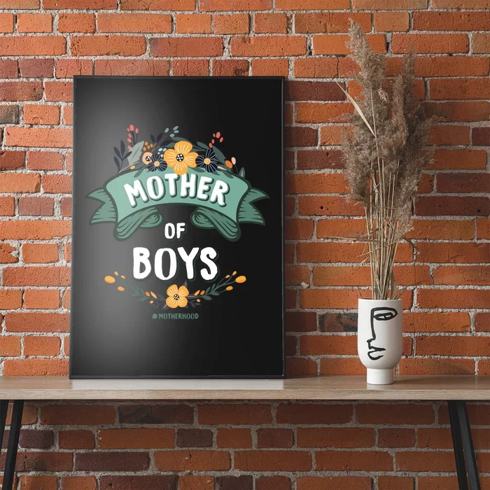 Floral Mother Of Boys Baby Shower Poster