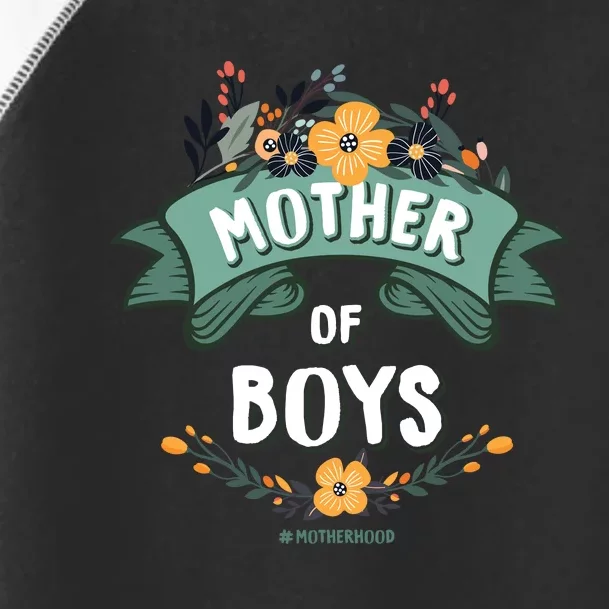 Floral Mother Of Boys Baby Shower Toddler Fine Jersey T-Shirt