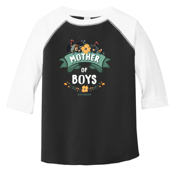 Floral Mother Of Boys Baby Shower Toddler Fine Jersey T-Shirt