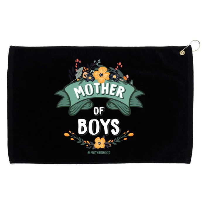 Floral Mother Of Boys Baby Shower Grommeted Golf Towel