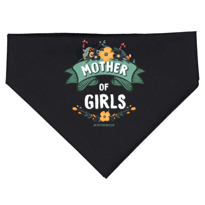 Floral Mother Of Girls Baby Shower USA-Made Doggie Bandana