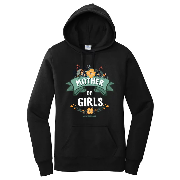 Floral Mother Of Girls Baby Shower Women's Pullover Hoodie