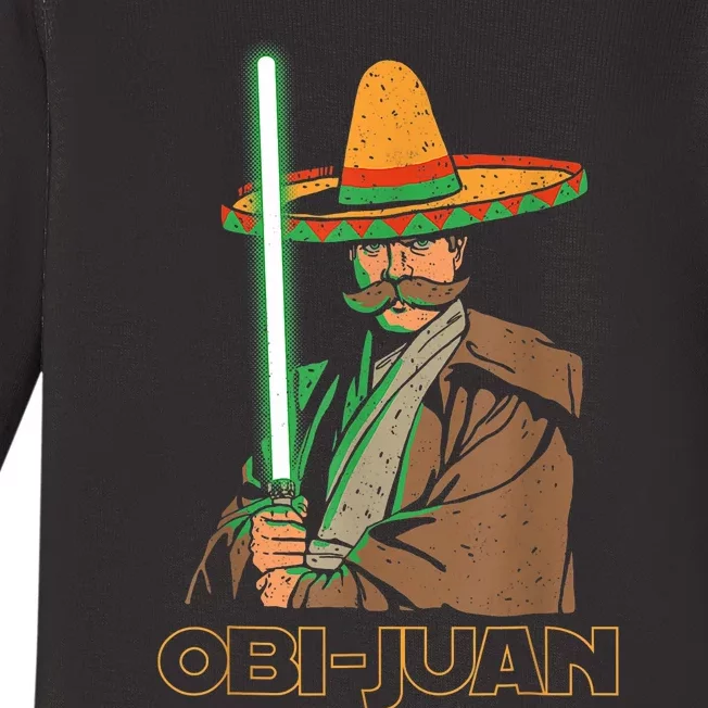 Funny Mexican Obi Juan Movie Parody Nerd Cinco De Mayo Gift Baby Long Sleeve Bodysuit