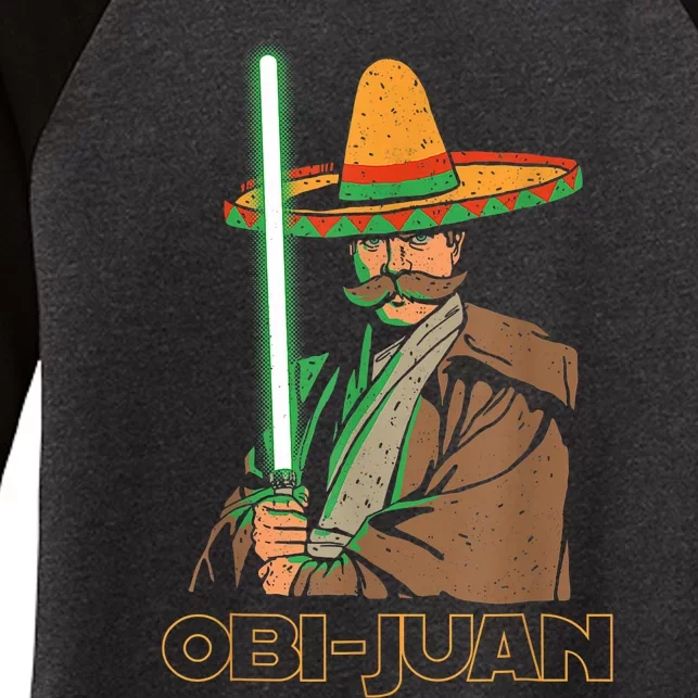 Funny Mexican Obi Juan Movie Parody Nerd Cinco De Mayo Gift Women's Tri-Blend 3/4-Sleeve Raglan Shirt