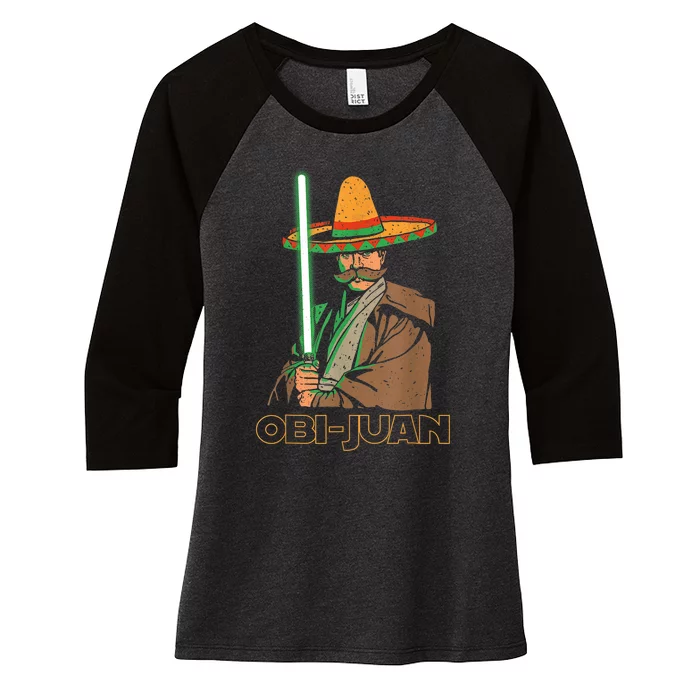 Funny Mexican Obi Juan Movie Parody Nerd Cinco De Mayo Gift Women's Tri-Blend 3/4-Sleeve Raglan Shirt