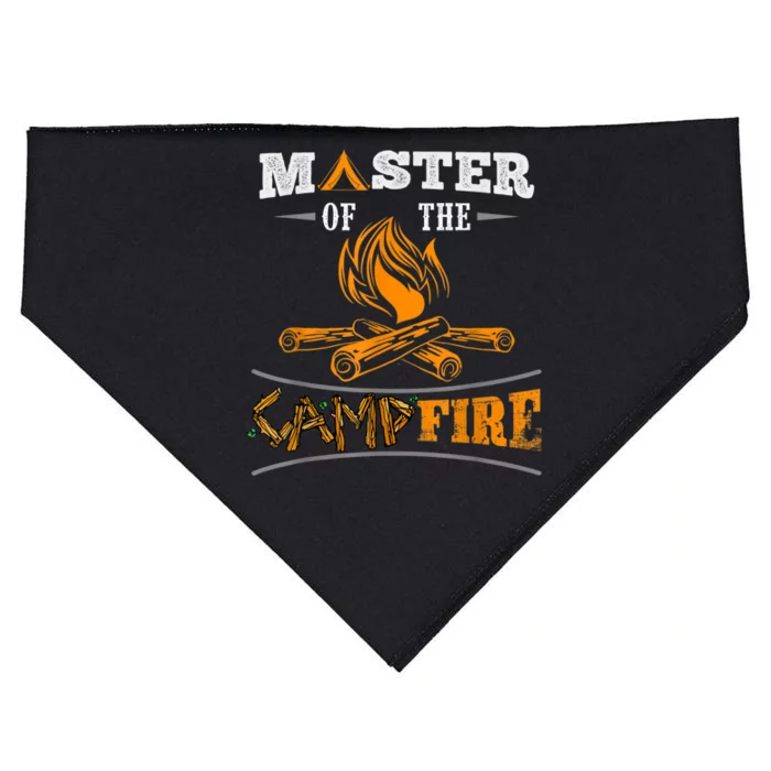 Funny Master Of The Campfire Men Women Campers USA-Made Doggie Bandana