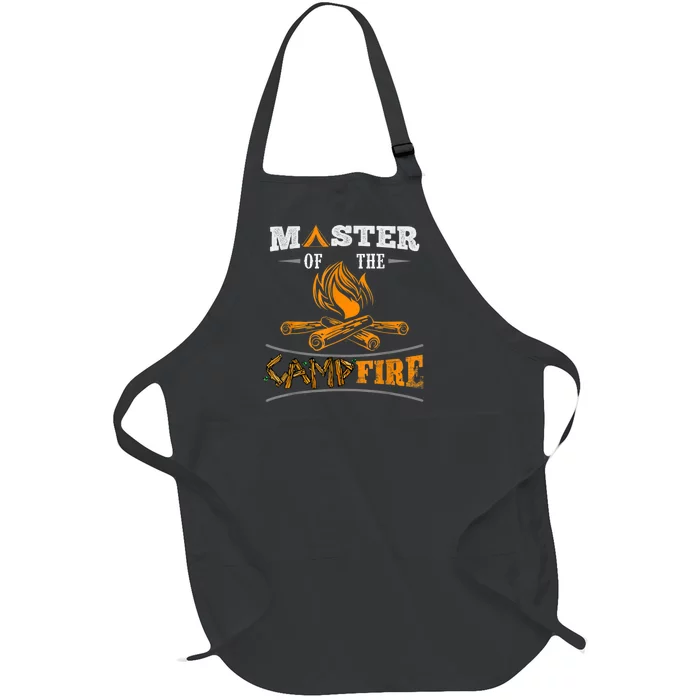 Funny Master Of The Campfire Men Women Campers Full-Length Apron With Pocket