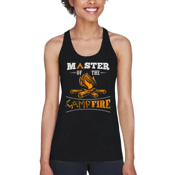 Funny Master Of The Campfire Men Women Campers Women's Racerback Tank