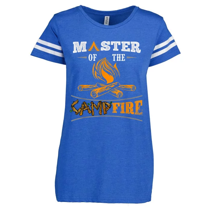 Funny Master Of The Campfire Men Women Campers Enza Ladies Jersey Football T-Shirt