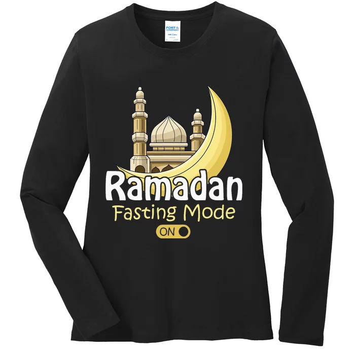 Fasting Mode On Ramadan Kareem Cool Islamic Gift Idea Ladies Long Sleeve Shirt