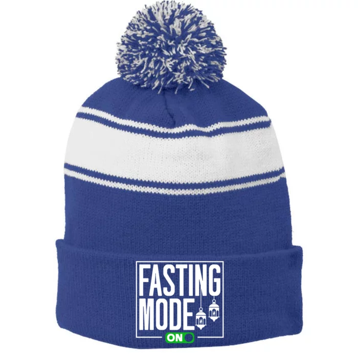 Fasting Mode On Muslim Ramadan Kareem Eid Mubarak Gift Stripe Pom Pom Beanie